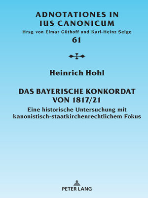 cover image of Das Bayerische Konkordat von 1817/21